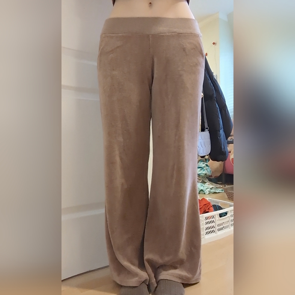 🧸 Velour Wide leg pants brown tracksuit set (2/2 OF MATCHING SET)